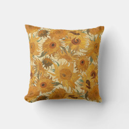 Almofada Girassóis Amarelo Pálido Oliva de Vincent Van Gogh