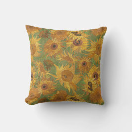 Almofada Girassóis Amarelo Verde de Vincent Van Gogh