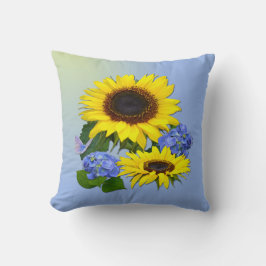 Almofada Girassóis e Hydrangeas