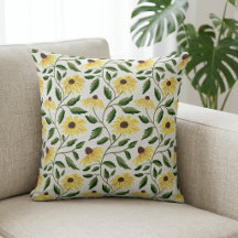 Girassol Amarelo Verde Aquarela Flor Silvestre