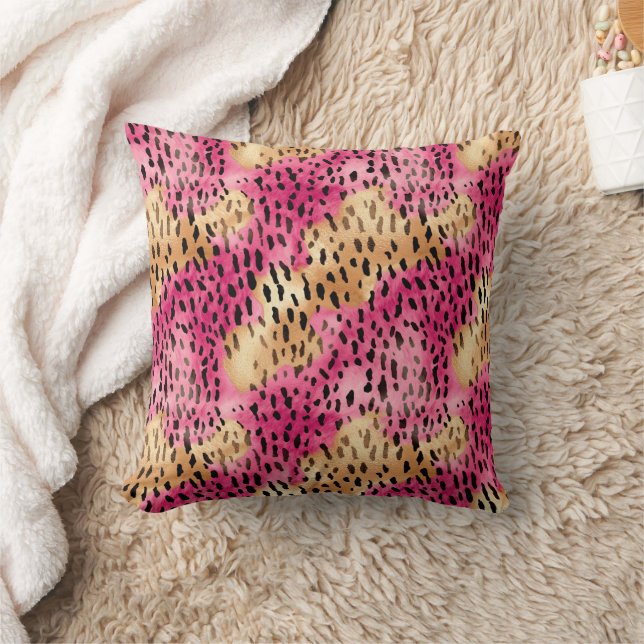 Almofada Girassol Dourado Leopardo Rosa (Cobertor)