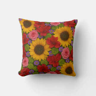 Almofada Girassol e Travesseiro decorativo Rosa