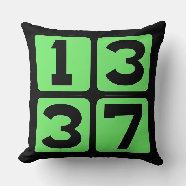 Almofada gíria de meme de internet 1337 Leet Leetspeak Elee (Frente)