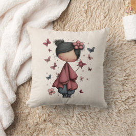 Almofada Girl with Magic Wand and Butterflies