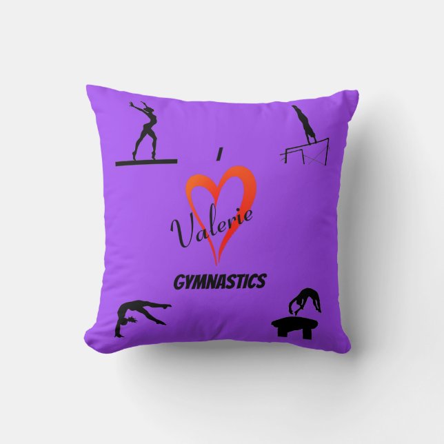 Almofada Girls Love Gymnastics Purple Travesseiro decorativ (Frente)