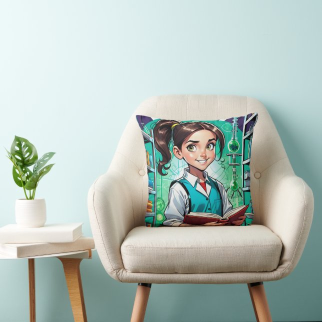 Almofada Girls Love Science! (Cadeira)