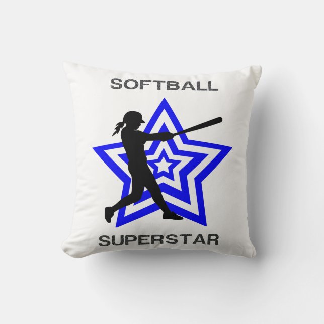 Almofada Girls Softball Superstar Personalizado (Frente)