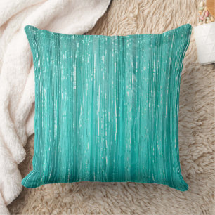Almofada Girly Aqua Mint Glam Glitzy Tinsel Stripes