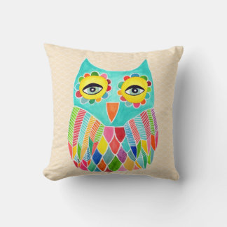 Almofada Girly Funky Modern Unique Owl Art Cushion