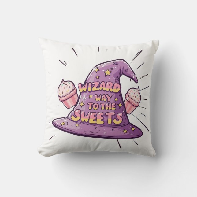 Almofada Girly Halloween - Wizard Way to the Sweets (Frente)