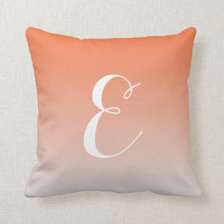 Almofada Girly Modern Orange Ombre Personalizado Monograma
