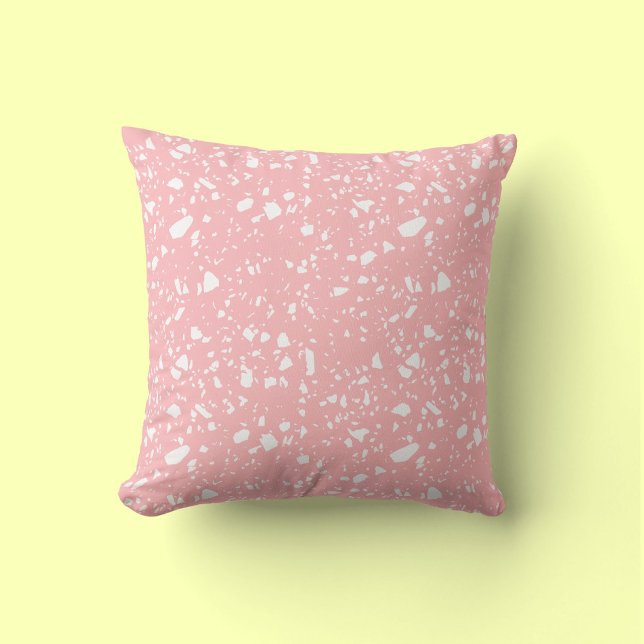 Almofada Girly Pastel White Abstrato Terrazzo (Criador carregado)