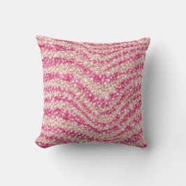Almofada Girly Pink Blush Glitter Zebra Pattern            