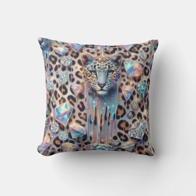 Almofada Girly Posh Leopard Print Opal (Frente)
