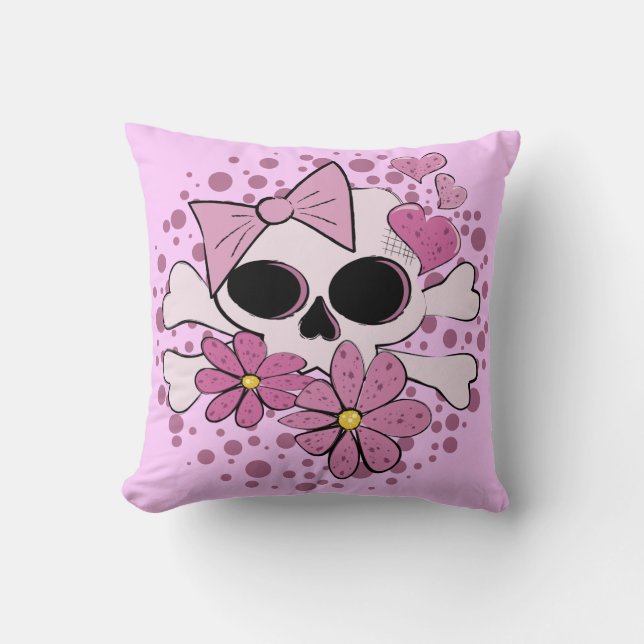 Almofada Girly Punk Skull (Frente)