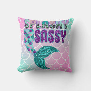 Almofada Girly Splashy Sassy Pink Roxo - Púrpura - Cauda da