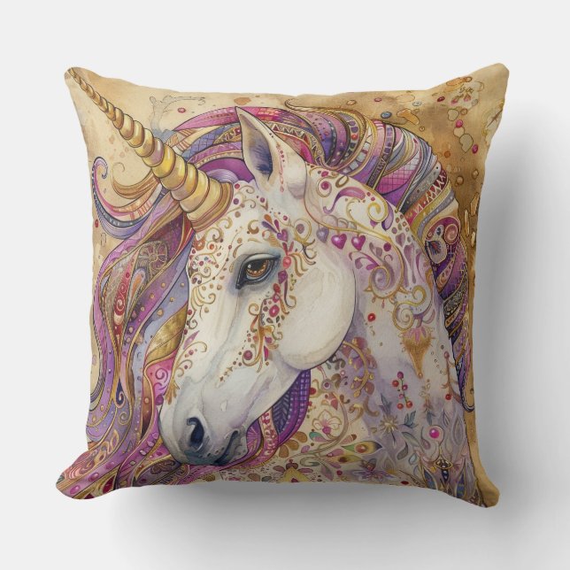 Almofada Girly Unicorn Travesseiro decorativo (Frente)