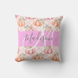 Almofada Giry Chic Floral Pink Pumpkin Monograma Nome