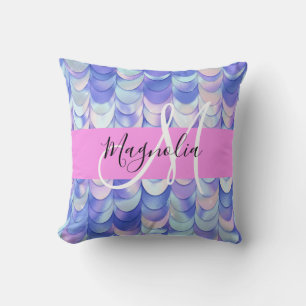 Almofada Glam Iridescent Blue Scalid Nome Monograma