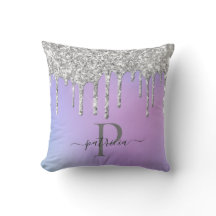Glam Prata Brilho Gotas Monograma Elegante