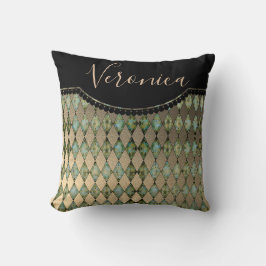 Almofada Glam Turquoise Harlequin Personalizado
