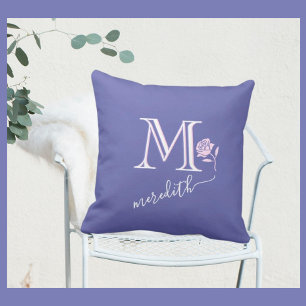 Almofada Glam Veri Peri Personalizado Nome do Monograma Ros