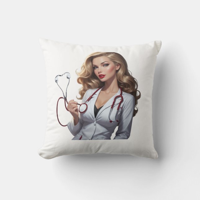 Almofada Glamorous Doctor with Heart Stethoscope  (Frente)