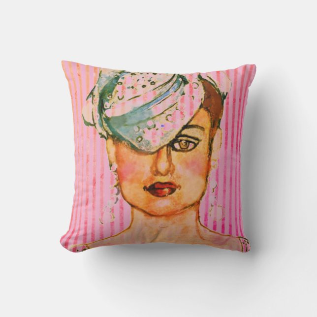 Almofada Glamour Art Paris High Fashion Model  Throw Pillow (Frente)