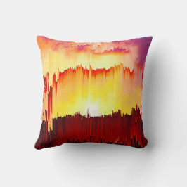 Almofada Glitch Sunset Sky Abstract Art