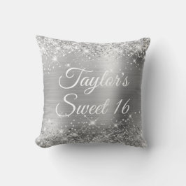 Almofada Glitérica Estimulada Prata Glam Sweet 16