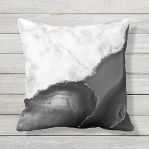 Almofada Glitor de Prata Preto de Marble Branco