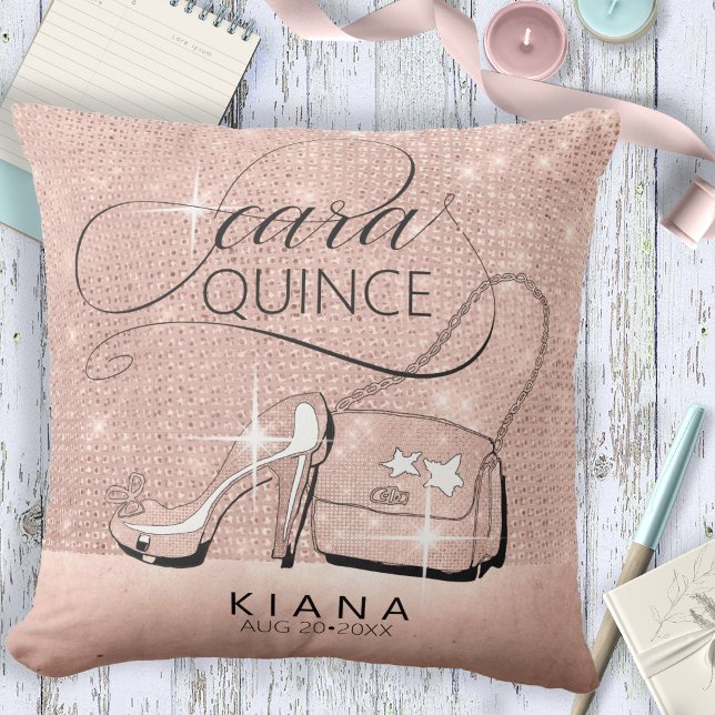 Almofada Glitter and Shine Quinceanera Dourado ID701 (Criador carregado)