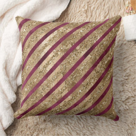 Almofada Glitter Dourado e Borgonha