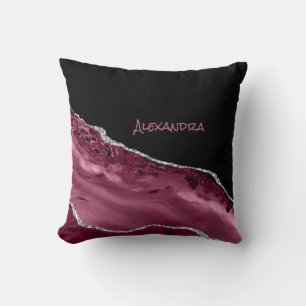 Almofada Glitter magenta preto-e-rosa elegante