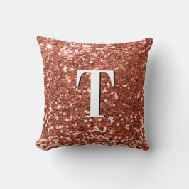 Almofada Glitter Monogramado Chunky de Cobre