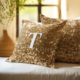 Almofada Glitter Monogramado Chunky Dourado