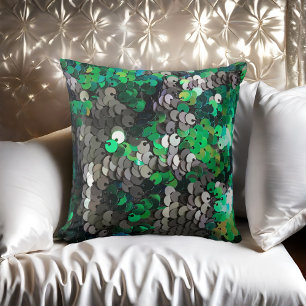 Almofada Glitter sequencia cinzas verdes brilho preto