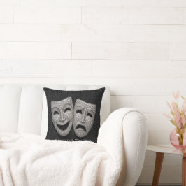 Almofada Glittery Comedy & Tragedy Drama Mask
