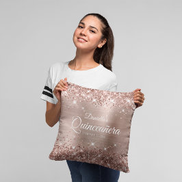 Almofada Glittery Rose Gold Foil 15 Quinceañera