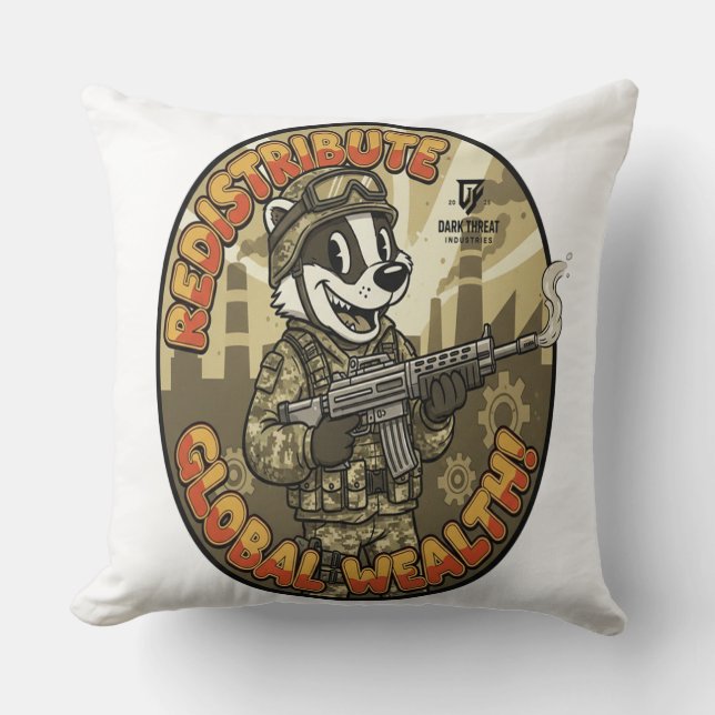 Almofada Global Wealth Badger Throw Cushion (Frente)