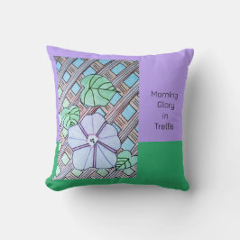 Almofada Glória da Manhã em Trellis Purple&Green - Fundo