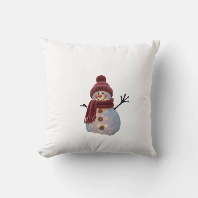 Almofada Glowing Winter Snowman - Cozy Christmas Night (Frente)
