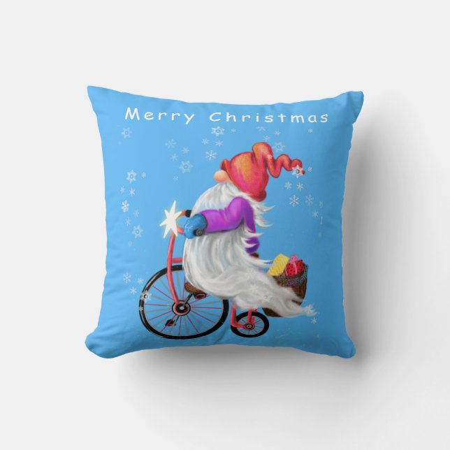 Almofada Gnome com Travesseiro de Natal de Bike (Frente)