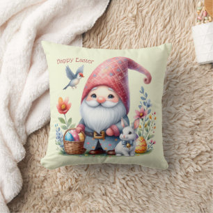 Almofada Gnome de Páscoa Personalizado em Aquarela