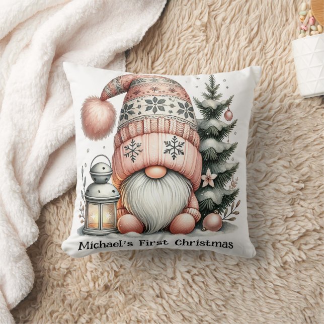 Almofada Gnome for the Holidays Throw Pillow (Cobertor)