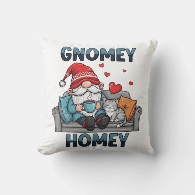 Almofada Gnomey homey gnome em casa (Frente)