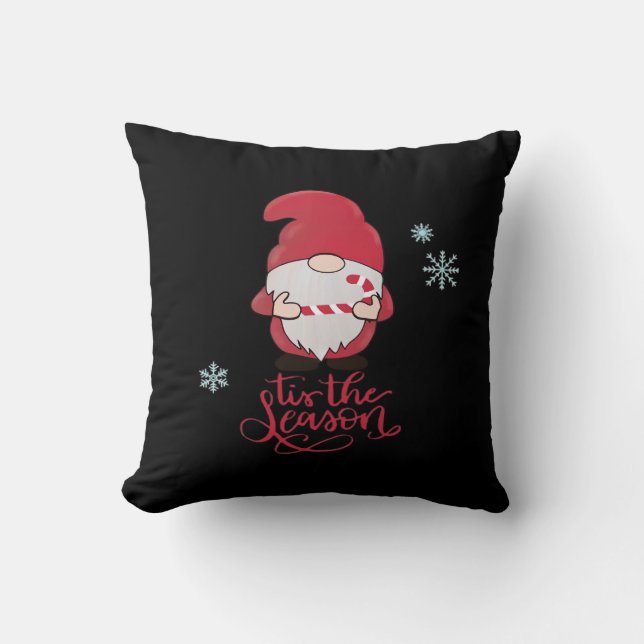 Almofada Gnomo de Natal com Bastão de Doces (Frente)