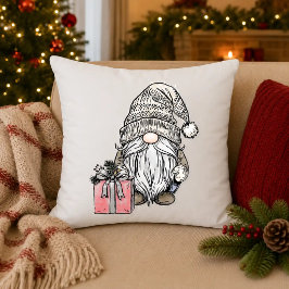 Almofada Gnomo de Natal com Presente