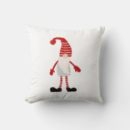 Almofada Gnomo de Natal Nórdico Cinza Vermelho Branco Padrã