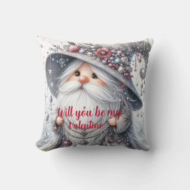 Almofada Gnomo floral de pérola prateada moderna